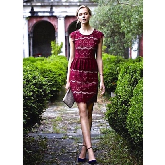 MAEVE Elsa Eyelash Lace Peplum Dress - Picture 3 of 7